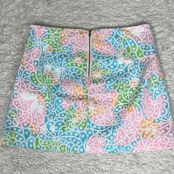 Lilly Pulitzer Tate Floral Sailsbury Short Skirt Resort Lace Summer Vacation - Picture 3 of 8